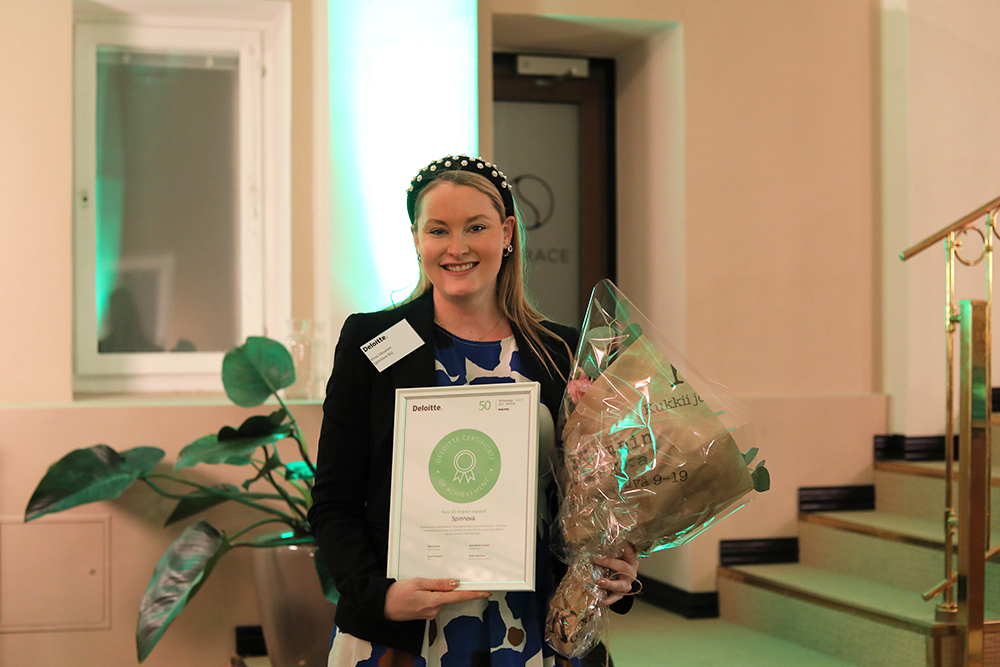 Spinnova awarded the Impact Award on the Deloitte Technology Fast 50 listing